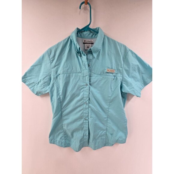 Columbia Women's  Button Up Shirt  Moisture Wicking  UV protection Blue Size M - Picture 1 of 6